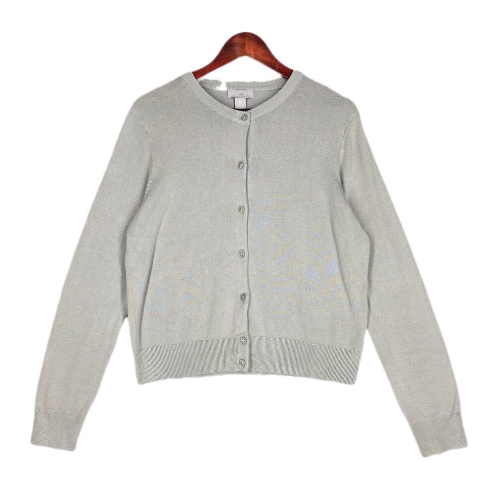 H&M VISCOSE‑BLEND OPEN GRAY CARDIGAN – WOMEN’S LARGE – NWT – LIGHTWEIGHT